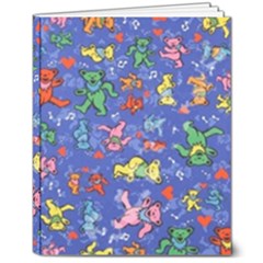 Grateful Dead Dancing Bears Pattern 8  X 10  Hardcover Notebook