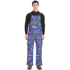 Grateful Dead Dancing Bears Pattern Men s Side Zip Front Pouch Ski And Snowboard Bib Pants	