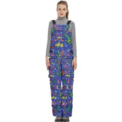 Grateful Dead Dancing Bears Pattern Women s Side Zip Front Pouch Ski And Snowboard Bib Pants	