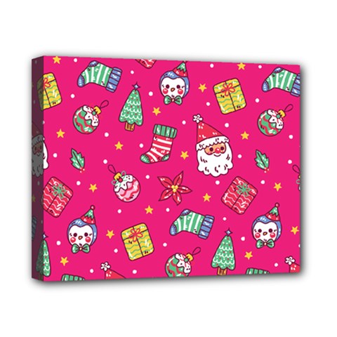 cute pink christmas pattern Canvas 10  x 8  (Stretched)