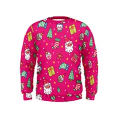 Cute Pink Christmas Pattern Kids  Sweatshirt