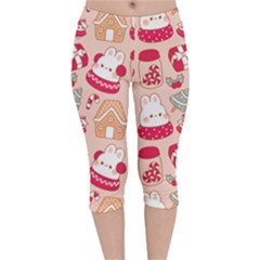 Cute Christmas Cartoon Velvet Capri Leggings 