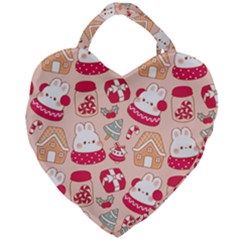 Cute Christmas Cartoon Giant Heart Shaped Tote