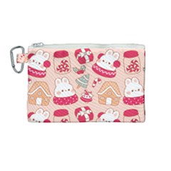 Cute Christmas Cartoon Canvas Cosmetic Bag (medium)