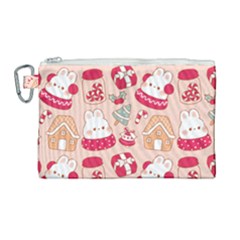 Cute Christmas Cartoon Canvas Cosmetic Bag (large)