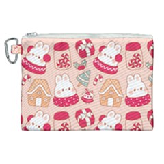 Cute Christmas Cartoon Canvas Cosmetic Bag (xl)