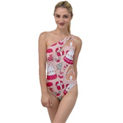 Cute Christmas Cartoon To One Side Swimsuit