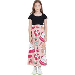 Cute Christmas Cartoon Kids  Flared Maxi Skirt