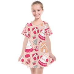 Cute Christmas Cartoon Kids  Smock Dress