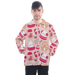 Cute Christmas Cartoon Men s Half Zip Pullover