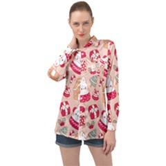 Cute Christmas Cartoon Long Sleeve Satin Shirt