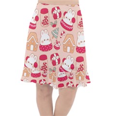 Cute Christmas Cartoon Fishtail Chiffon Skirt