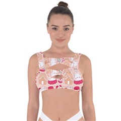 Cute Christmas Cartoon Bandaged Up Bikini Top