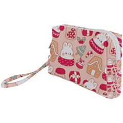 Cute Christmas Cartoon Wristlet Pouch Bag (small)