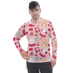 Cute Christmas Cartoon Men s Pique Long Sleeve T-shirt