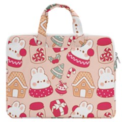 Cute Christmas Cartoon Macbook Pro 13  Double Pocket Laptop Bag