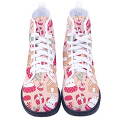 Cute Christmas Cartoon Men s High-top Canvas Sneakers