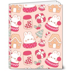 Cute Christmas Cartoon 8  X 10  Hardcover Notebook