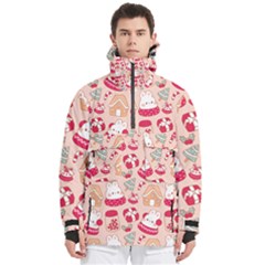 Cute Christmas Cartoon Men s Pullover Zip Ski And Snowboard Waterproof Breathable Jacket