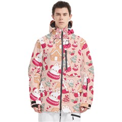 Cute Christmas Cartoon Men s Multi Pockets Zip Ski And Snowboard Waterproof Breathable Jacket