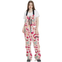 Cute Christmas Cartoon Women s Front Zip Ski And Snowboard Bib Pants