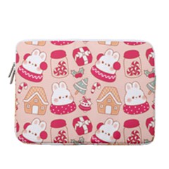 Cute Christmas Cartoon 14  Vertical Laptop Sleeve Case With Pocket