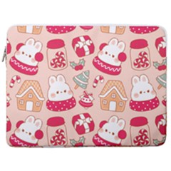 Cute Christmas Cartoon 17  Vertical Laptop Sleeve Case With Pocket