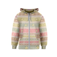 Stripes Floral Designs Kids  Zipper Hoodie