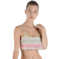 Stripes Floral Designs Layered Top Bikini Top  by designsbymallika