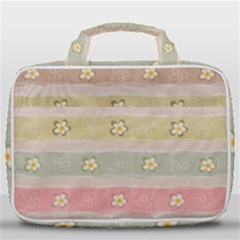 Stripes Floral Designs Travel Toiletry Bag With Hanging Hook by designsbymallika