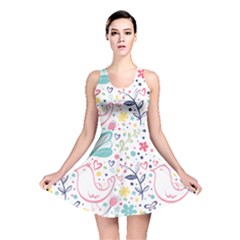 Cute Bird Pattern Reversible Skater Dress by designsbymallika