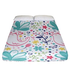 Cute Bird Pattern Fitted Sheet (california King Size) by designsbymallika