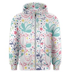 Cute Bird Pattern Men s Zipper Hoodie