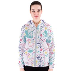 Cute Bird Pattern Women s Zipper Hoodie