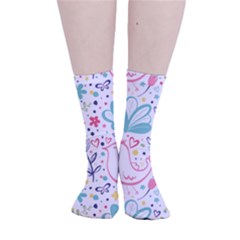 Cute Bird Pattern Smooth Crew Length Tube Socks