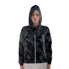 Leaves Plant Foliage Green Women s Hooded Windbreaker