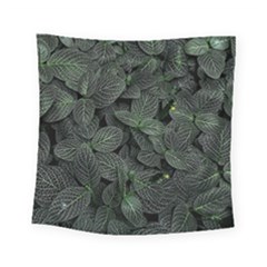 Leaves Plant Foliage Green Square Tapestry (small)