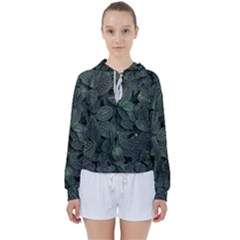 Leaves Plant Foliage Green Women s Tie Up Sweat