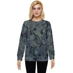 Leaves Plant Foliage Green Hidden Pocket Sweatshirt