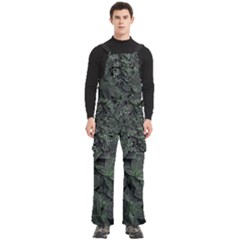 Leaves Plant Foliage Green Men s Side Zip Front Pouch Ski And Snowboard Bib Pants	