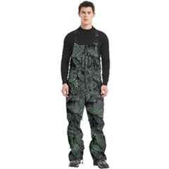 Leaves Plant Foliage Green Men s Front Zip Ski And Snowboard Bib Pants