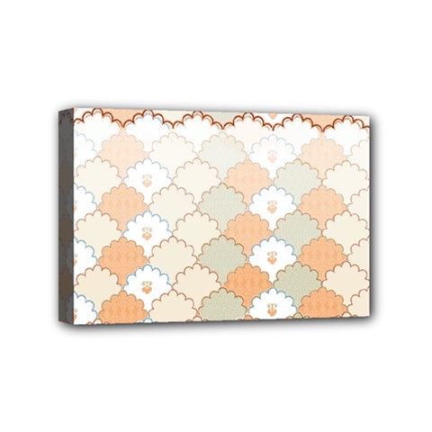 Shells Pattern Mini Canvas 6  X 4  (stretched) by designsbymallika