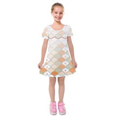 Shells Pattern Kids  Short Sleeve Velvet Dress