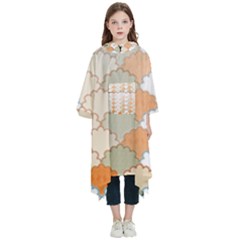 Shells Pattern Kids  Hooded Rain Ponchos