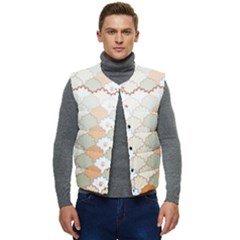 Shells Pattern Men s Button Up Puffer Vest	