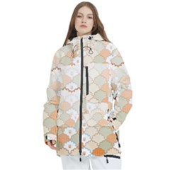 Shells Pattern Women s Multi Pockets Zip Ski And Snowboard Waterproof Breathable Jacket