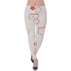 Floral Pattern Velvet Leggings