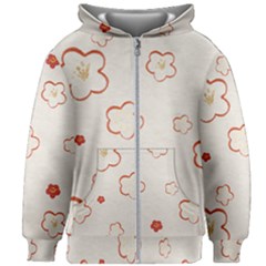 Floral Pattern Kids  Zipper Hoodie Without Drawstring