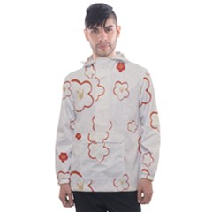 Floral Pattern Men s Front Pocket Pullover Windbreaker