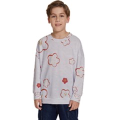 Floral Pattern Kids  Crewneck Sweatshirt